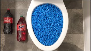 Will it Flush? - Blue M&M's, Coca Cola Mentos, Balloons, Plastic Balls