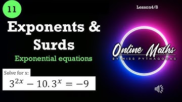 Exponents and Surds Grade11: L4 Exponential Equations (Difficult)