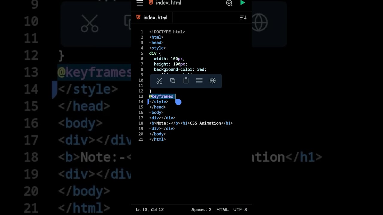 Make moving Box by css and html 