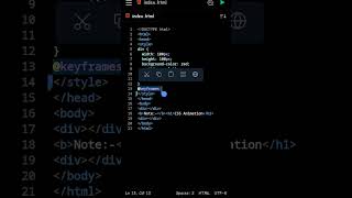 Make moving Box by css and html #python #coding #cssanimation #cssanimations #css #html #shorts