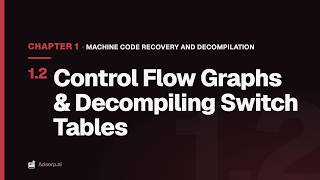 1.2 Control Flow Graphs & Decompiling Switch Tables | Machine Code Recovery and Decompilation