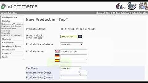 How to add products to your store in osCommerce