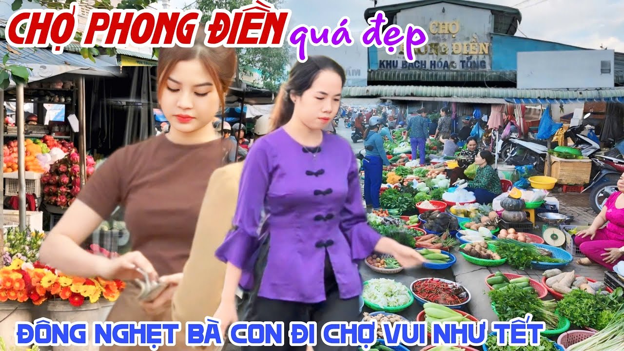 Bắt Gặp NGƯỜI ĐẸP BÁNH MÌ Tại CHỢ PHONG ĐIỀN CẦN THƠ ĐÔNG NGHẸT BÀ CON ĐI CHỢ Kẹt Đường NHƯ TẾT KPVL