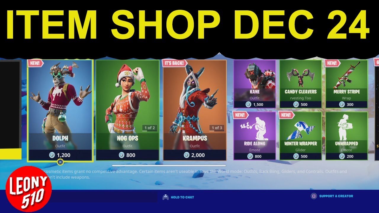 Fortnite Item Shop December 24, 2019 Fortnite içerik Mağazası 24