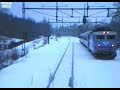 Sweden. MJÖLBY - HALLSBERG Winter (2000) Train Driver's Cab View from an Rc3- locomotive