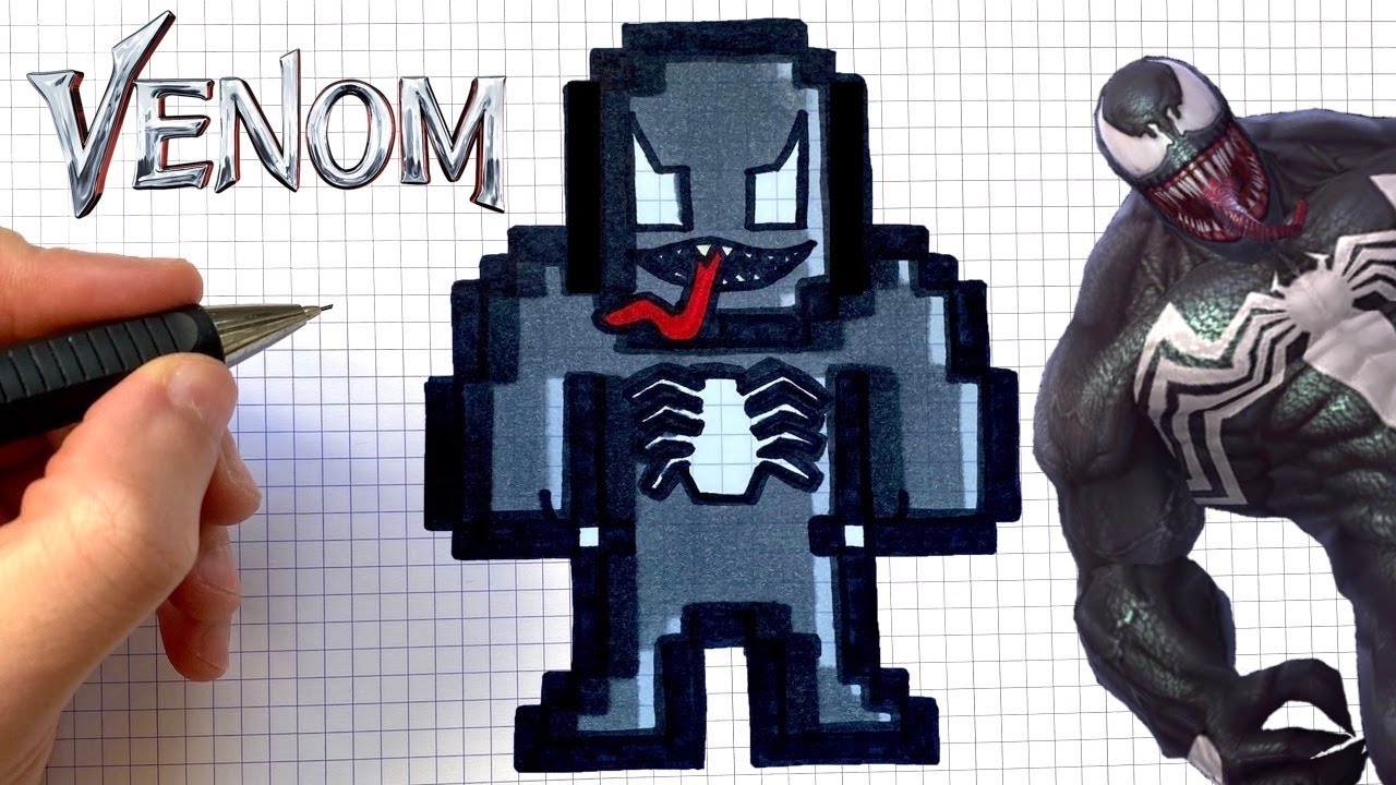COMO DIBUJAR VENOM PIXEL ART MARVEL - YouTube