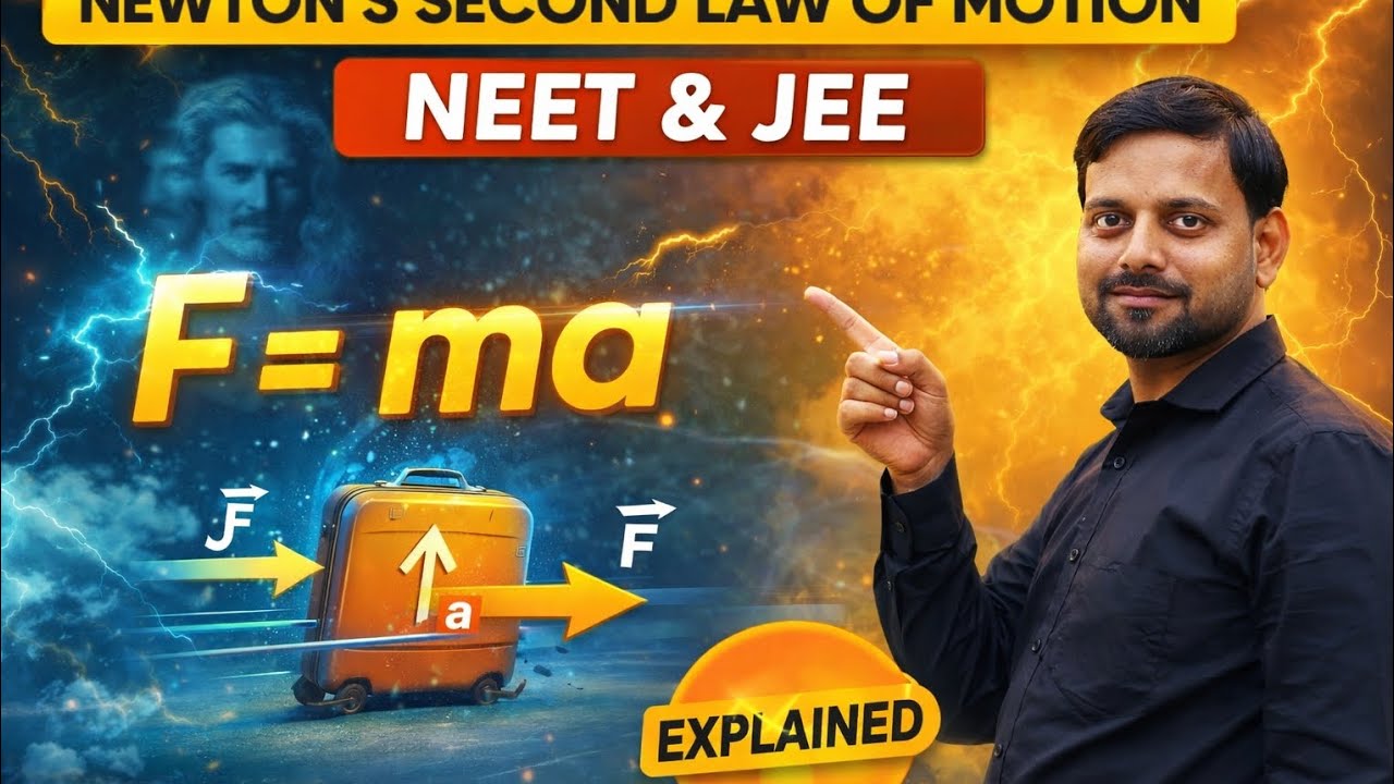 Newton’s Second Law of Motion (F = ma) | Complete Explanation for NEET & JEE 🔥