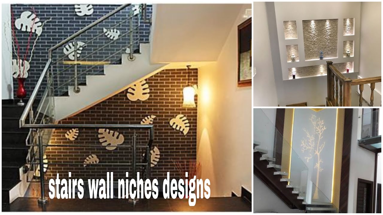 Stairs Wall Decoration Designs | Stair Wall Niches Ideas | Beautiful Wall  Decorations - Youtube