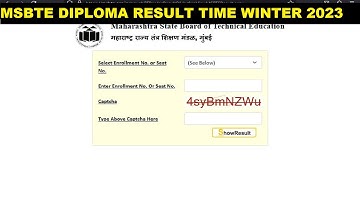 MSBTE DIPLOMA RESULT WINTER 2023