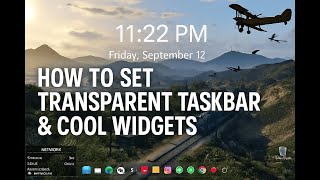 🔧 How to Set Transparent Taskbar & Cool Widgets in Windows 11  Ultimate Aesthetic Setup