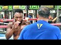 Viddal Riley gets ready to return to action inside the Mayweather Boxing Club