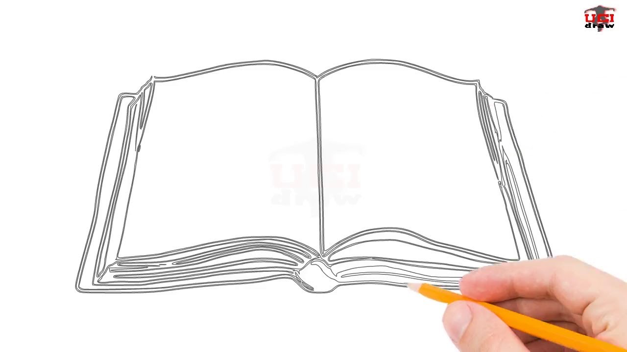 How to Draw a Book Sketch: Step by Step Open Book Outline Drawing