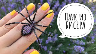 Как сделать паука из бисера, стекляруса и проволоки