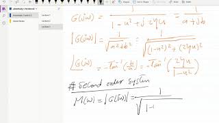 Automatic Control 2 Lecture 7 part 2 Frequency Response