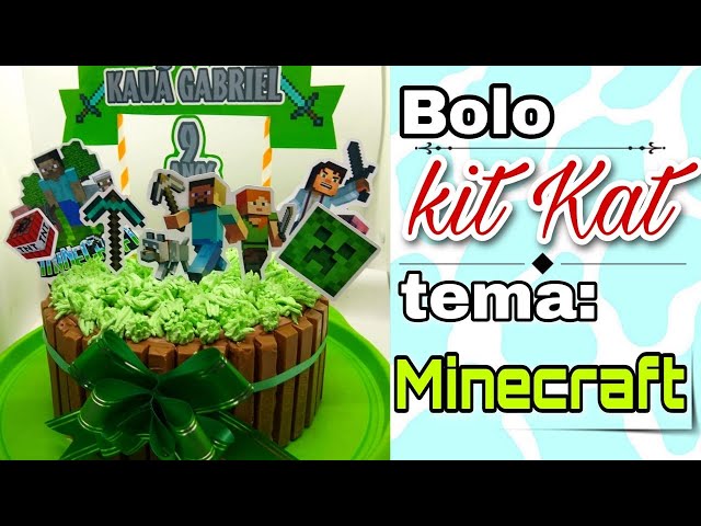 Vivi Candy's - Bolo kit kat com o tema Minecraft para o