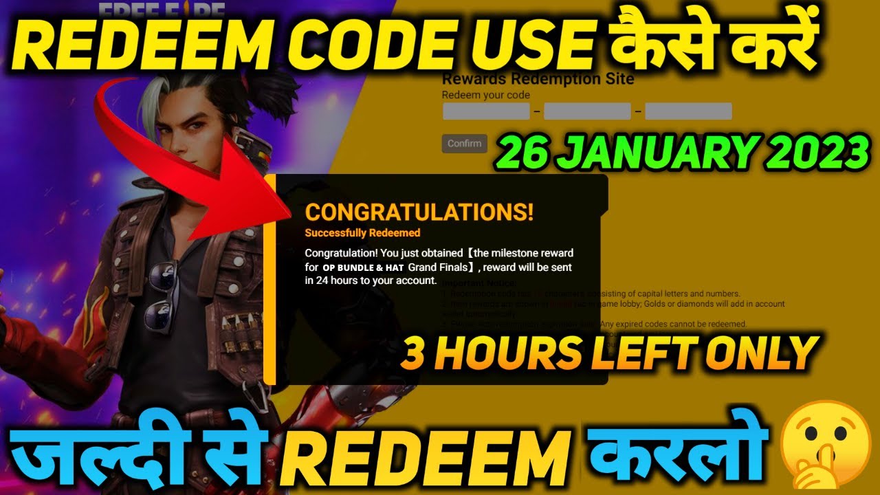 How to use Free Fire redeem codes in 2023