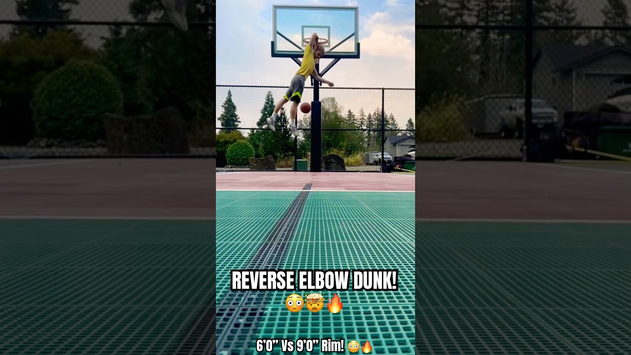 REVERSE ELBOW DUNK! - 9FT! 😳🤯🔥 