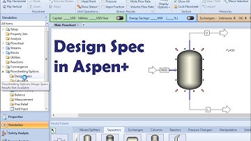 Modelling Flash Separator in Aspen Plus || Part 2/2 (Simulation Environment + Design Spec)