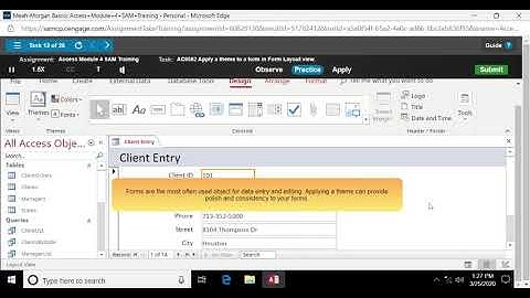 MindTap - Cengage Access how to apply a theme to a form in Form Layout view