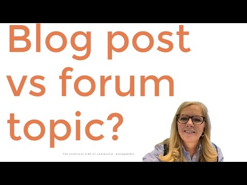 WHAT'S THE DIFFERENCE? | Blog post vs forum topic