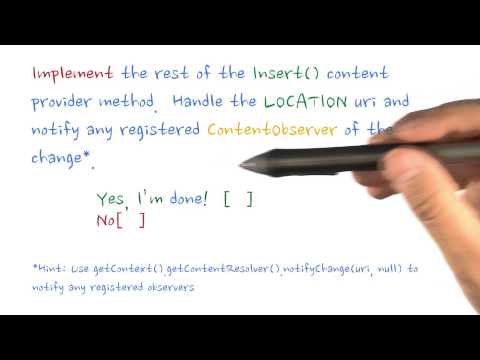 Finish Insert - Quiz - Developing Android Apps
