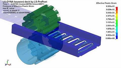 Modeling of the process of forming stiffeners on the profile with perforation in ls-dyna