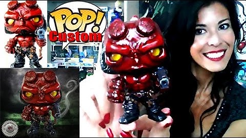 Custom Funko Pop Hellboy (DIY -ed Sculpted + Hand painted / Airbrushed vinyl figure )