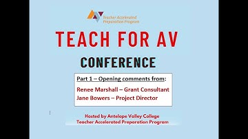 TEACH for AV Conference Opening Session: Part 1