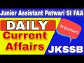 Current Affairs JKSSB SI Junior Assistant FAA By Home academy