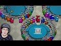 AMONG US, но 100 ИГРОКОВ и 99 ПРЕДАТЕЛЕЙ! (АМОНГ АС with 100 PLAYERS, with 99 IMPOSTORS ) | Реакция