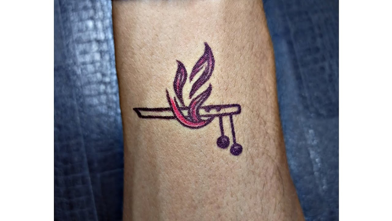 Flute and Feather tattoo design || flute tattoo || 