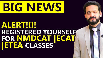ALERT REGISTERED YOURSELF FOR NMDCAT |ECAT |ETEA CLASSES