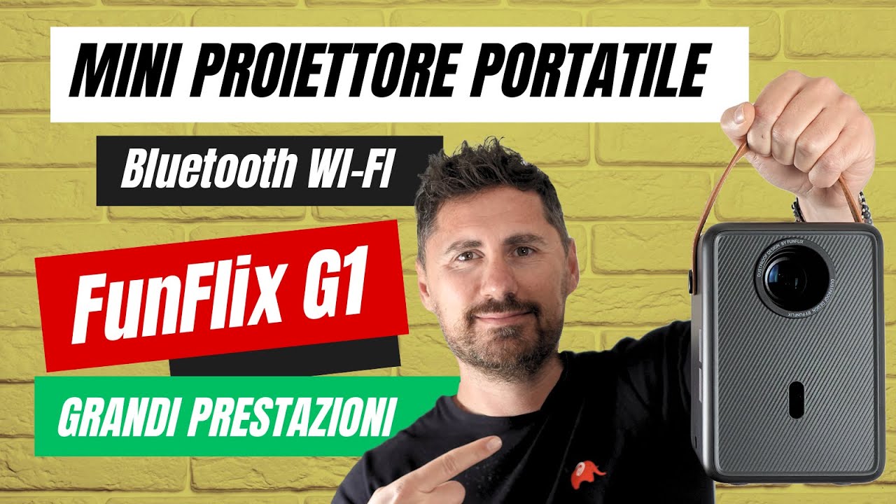 Proiettore Portatile FunFlix 17000 Lumen - WiFi 5G/Bluetooth 5.2, Supporto 4K, Schermo 300''
