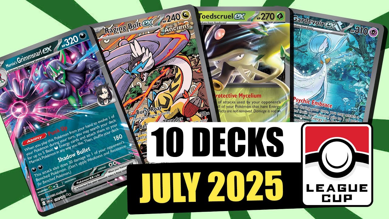 Top 10 Best Decks For July 2025 League Cups & Challenges (Pokemon TCG)