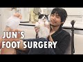 Jun got foot surgery