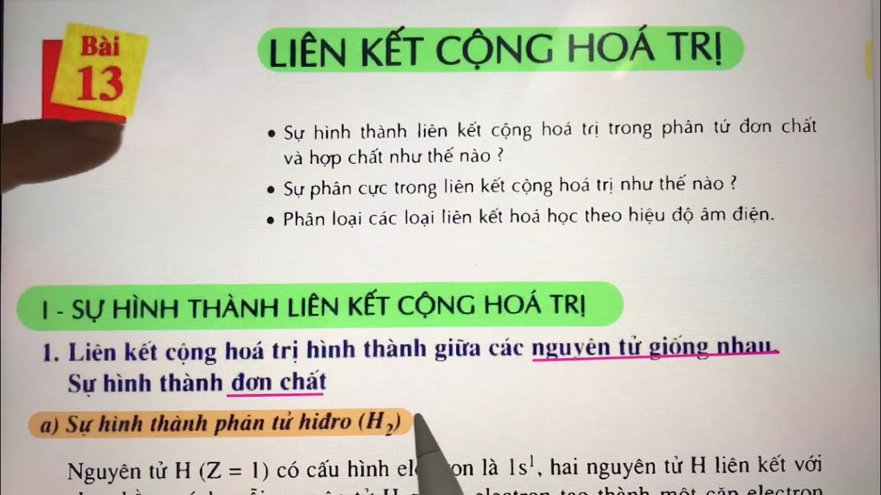 Hóa 10 - Bài 13 | Liên Kết Cộng Hóa Trị