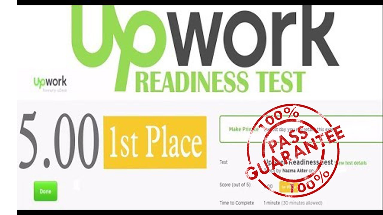 Upwork Readiness Test Answers 2022