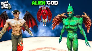 Franklin Found Evil ALIEN GOD and DEVIL GOD in GTA 5 | SHINCHAN and CHOP