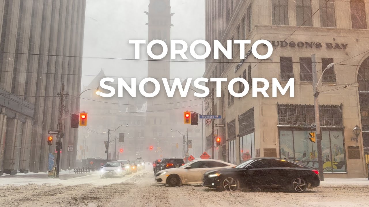 Toronto Boxing Day Snowstorm | Downtown Winter Drive 2025