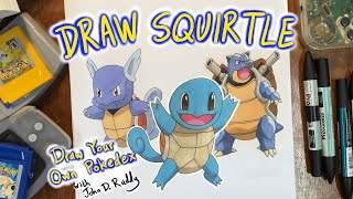 How to Draw Squirtle, Wartortle, Blastoise - Draw Your Own Pokedex Ep003