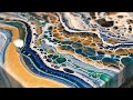 PEBBLE COVE/ new technique for me!! MUST SEE! Large acrylic pour
