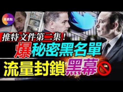 💥“推特文件”第二彈終於引爆! 推特內部有“秘密黑名單”! 前CIA情報官員任“流量限制”組長, 美國政府成言論審查推手? FBI參與封殺亨特“電腦門”, 違反憲法第一修正案?!【20221209】