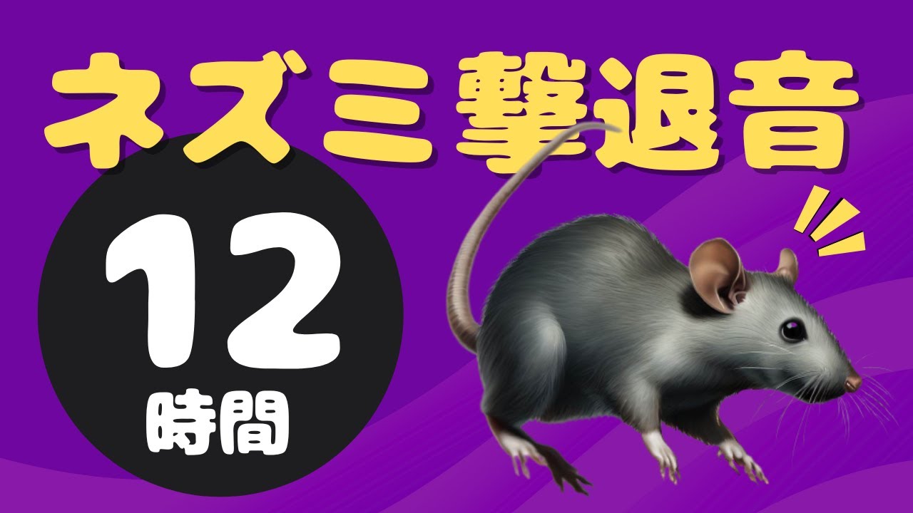 強力ネズミ撃退音 (12時間)。ネズミが嫌がる音。就寝中や外出中に連続再生