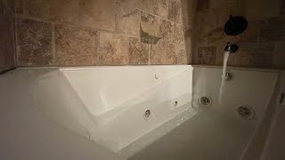 Mountain chalet bath filling, ASMR