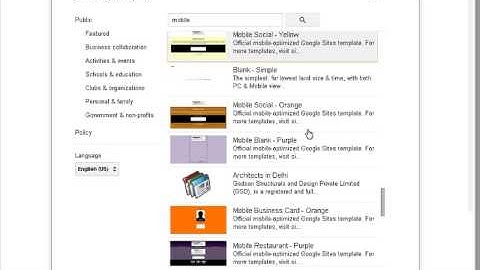 Create A Mobile Site Quickly Using Google Sites Part 1 (site creation)
