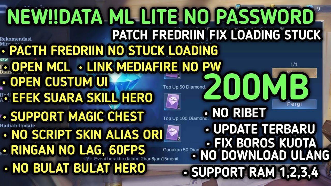 Ml Script Password Data ML Lite 200Mb Edisi Bang Jago No Password| ML Lite | Cara ...