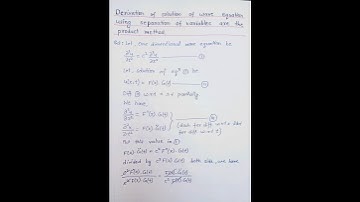 Derivation of solution of wave equation using separation of variables are the product method [PDE]