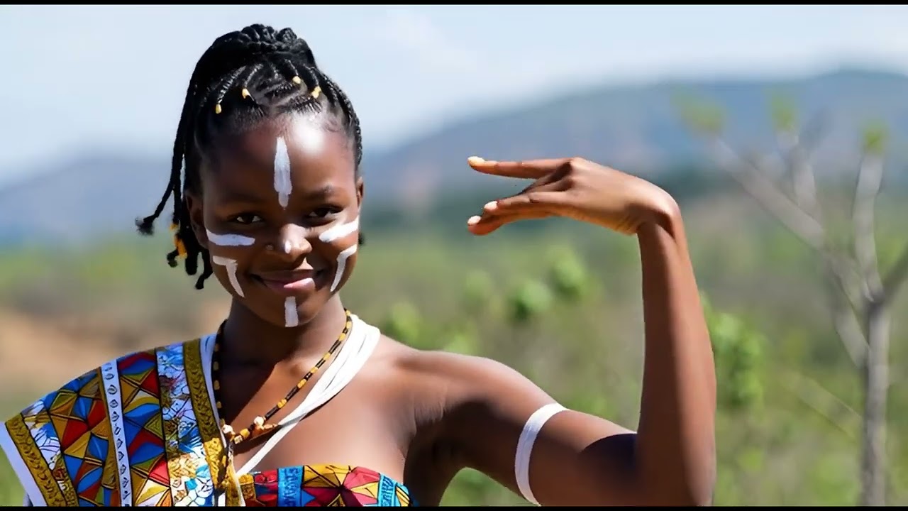 Young beautiful Zulu woman in traditional attire, African cultural heritage portrait
