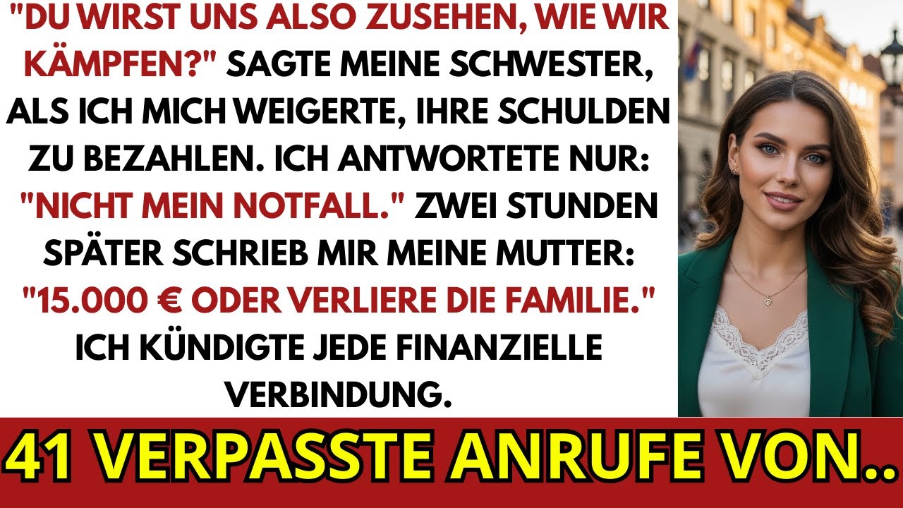Meine Schwester Forderte 15.000 €, Mama Sagte Zahl Oder Verliere Diese Familie — Also Ich...