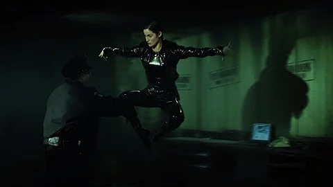 Trinity runs from Agents - The Matrix Movie Clip HD